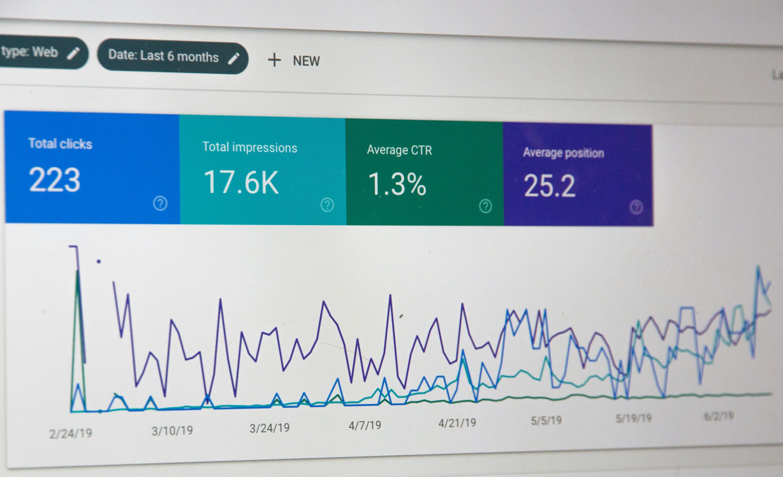 Computer screen displaying Google Search Console